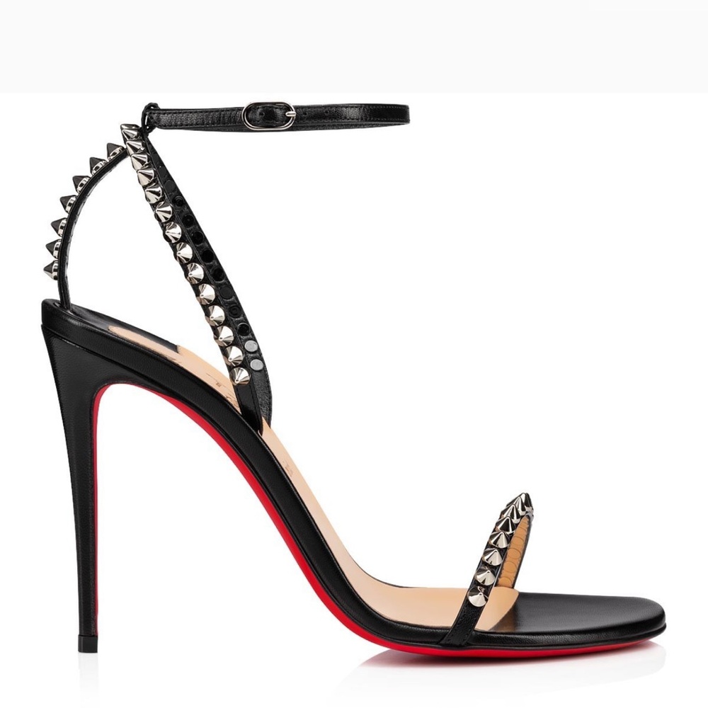 Black Studded Stiletto Sandals
